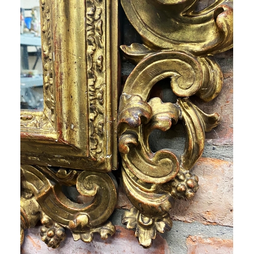 1214 - Exceptional quality Spanish Baroque giltwood and gesso wall mirror, incredibly well carved frame and... 