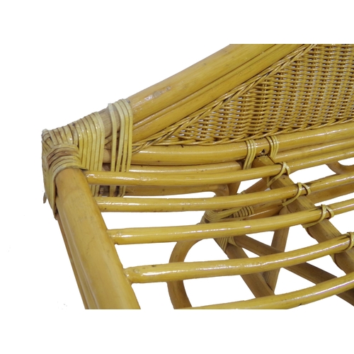 1286 - 20th Century wicker and rattan chaise lounge by Daro, 178cm long x 80cm high