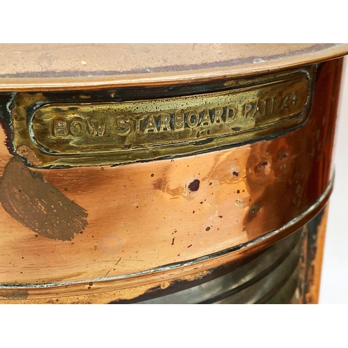 1072 - Good quality pair of copper ships lanterns, Alderson & Gyde Ltd, inscribed Bow port and starboard re... 