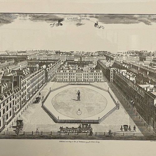 1355 - Set of six copper engravings depicting famous London squares. This 1754 version of John Stow’s origi... 