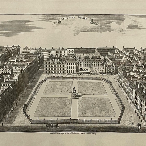 1355 - Set of six copper engravings depicting famous London squares. This 1754 version of John Stow’s origi... 