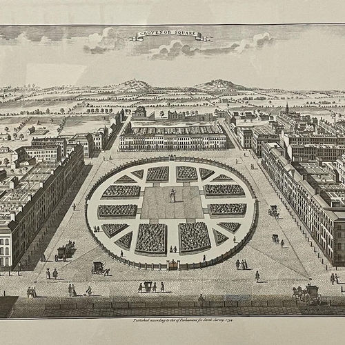 1355 - Set of six copper engravings depicting famous London squares. This 1754 version of John Stow’s origi... 