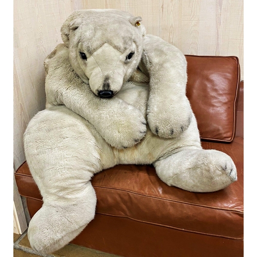 460 - Massive Steiff polar bear, probably ex shop display, 160cm long