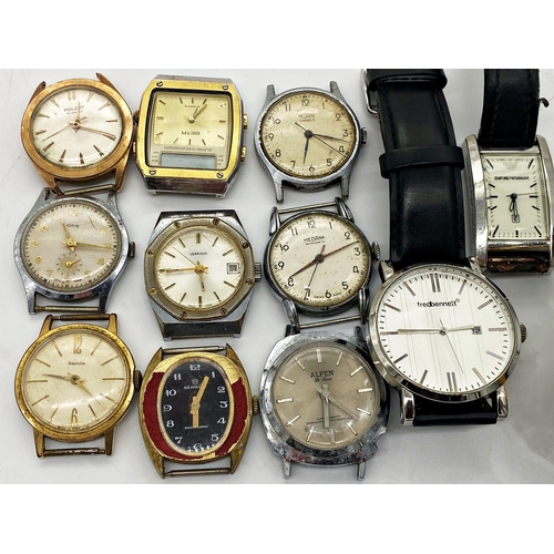 277 - Twelve vintage watches to include Oris, Medana and Armani