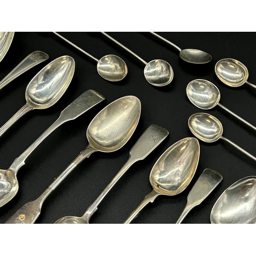 8 - Collection of Georgian and later silver tea and coffee spoons, 7.5oz approx