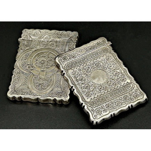 79 - Victorian silver card case, engraved with scrolled foliage, maker George Unite, Birmingham 1899, 9.5... 