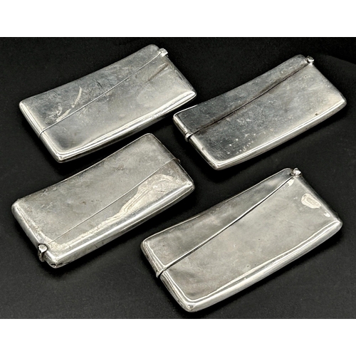 96 - Four Victorian and later curved card cases, 5.5oz approx