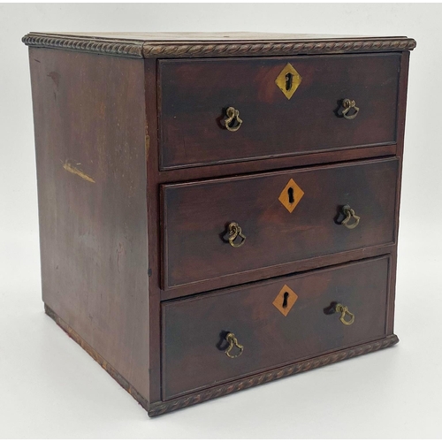 1152 - Victorian flame mahogany apprentice or table top cabinet, 26cm high x 24cm wide