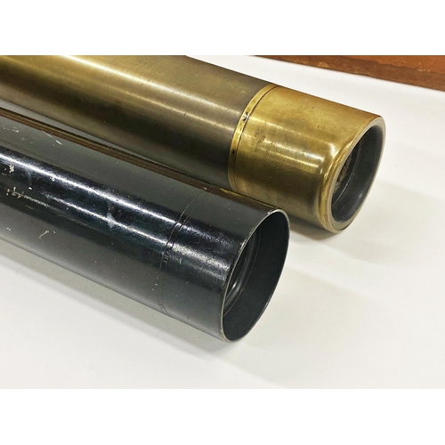 1122 - W. Ottway & Co ltd lacquered brass sighting scope, dated 1919, 65cm long together with a Vintage Ros... 