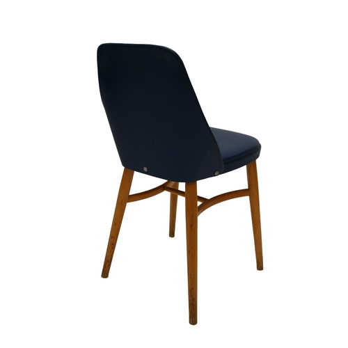 1328 - Pair of BEN chairs, with blue upholstery on bent beech frames (2)