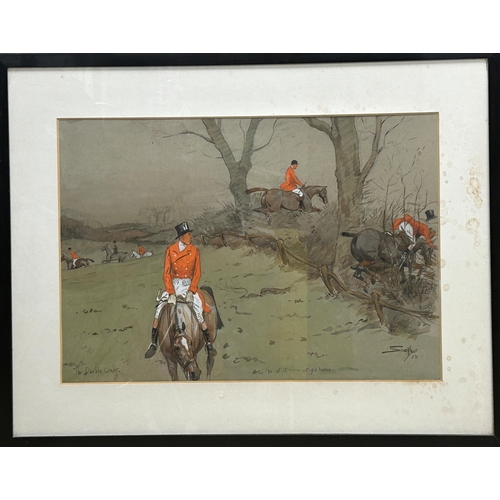 1530 - Charles Johnson Payne 'Snaffles' (1884-1967) - 'The Double Oxer, Go At It Or Go Home', signed and da... 