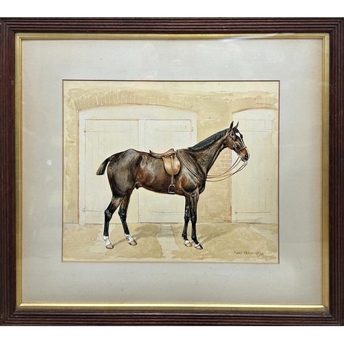 1539 - Frank Paton (1855-1909) -Portrait of a standing Show Hunter horse, signed and dated 1898, watercolou... 