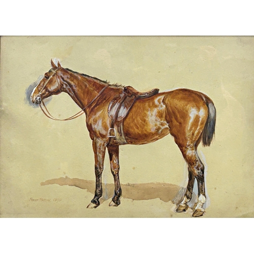 1543 - Frank Paton (1855-1909) - Portrait of a standing Chestnut Horse, signed and dated 1890, watercolour ... 