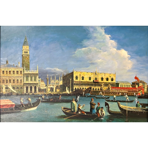 1553 - Spinelli (20th century) - Venetian canal scene, signed, oil on canvas, 60 x 90cm, framed