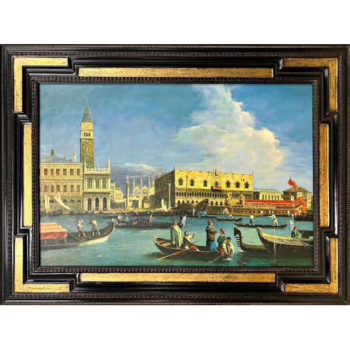 1553 - Spinelli (20th century) - Venetian canal scene, signed, oil on canvas, 60 x 90cm, framed