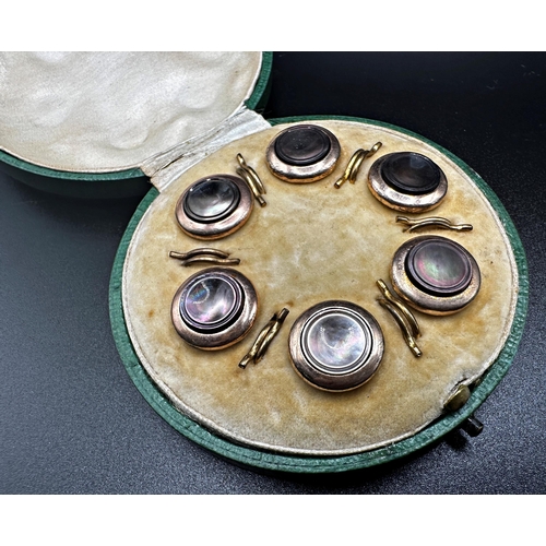 327 - Set of five Art Nouveau silver studs, the silver plated studs decorated in relief with the Prince Re... 