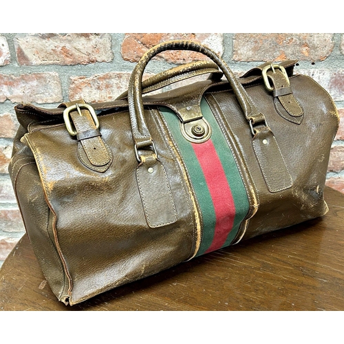 Sold at Auction: VINTAGE GUCCI BROWN LEATHER BOSTON BAG