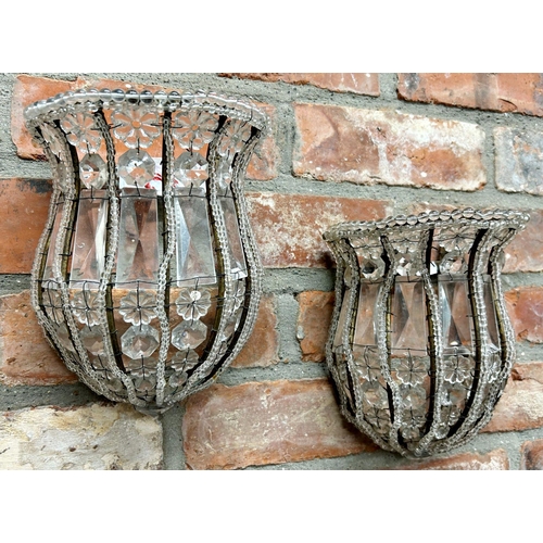 1223 - Pair of Venetian glass baluster wall lights, 23cm high x 18cm wide