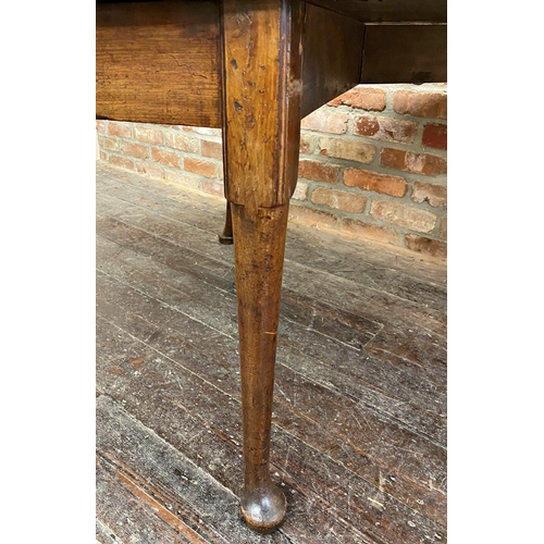 1403 - Georgian Cuban mahogany drop leaf pad foot table, 155cm extended, 73cm high x 115cm wide