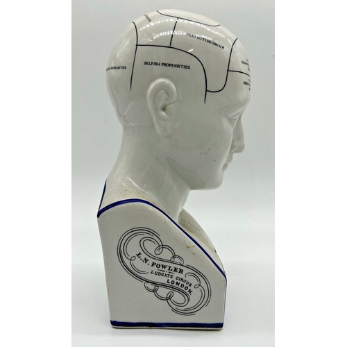 1003 - Phrenology by L.N.Fowler ceramic head, 30cm high