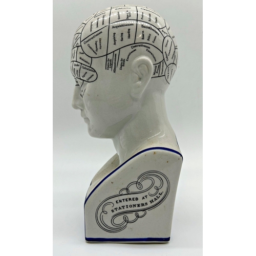 1003 - Phrenology by L.N.Fowler ceramic head, 30cm high