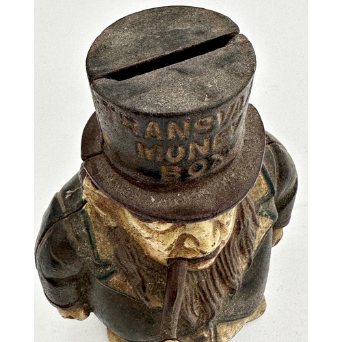 1194 - Boer War figural cast iron money box, inscribed 'Transvaal Money Box' and 'By Permission Of The Prop... 