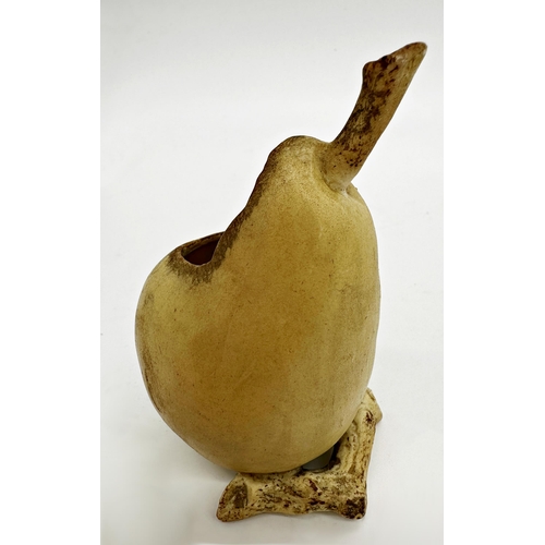 1037 - Antique porcelain pear, possibly a spill vase, 11.5cm high