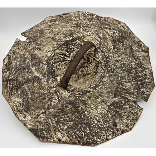 1136 - Taxidermy interest - Eastern shield made of elephant skin, 60cm diameter