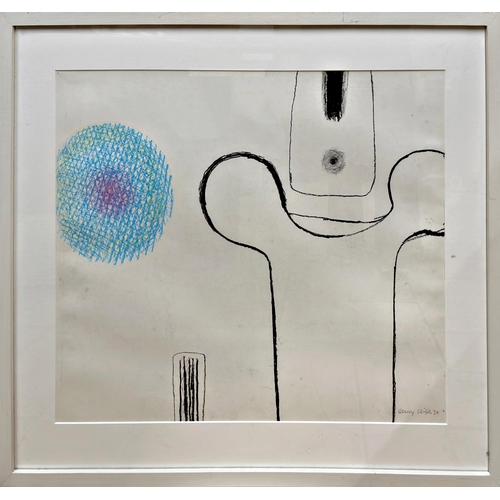 1380 - Henry Cliffe (1919-1983) - Abstract study with blue sphere, signed and dated '70, pastel, 51 x 63cm,... 