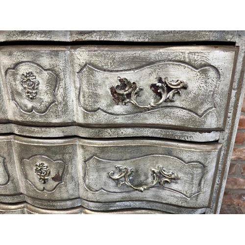 1474 - 19th century French painted three drawer chest, 86cm high x 89cm wide