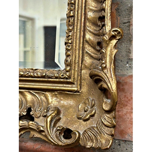 1283 - Good quality 19th century gilt and gesso oak wall mirror, 66 x 50cm