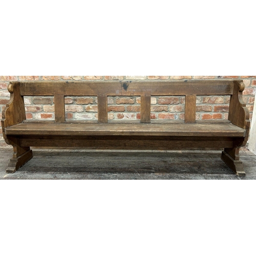 1337 - From The Elton John Biopic Film 'ROCKETMAN' - pair of oak pews, 210cm long (2)