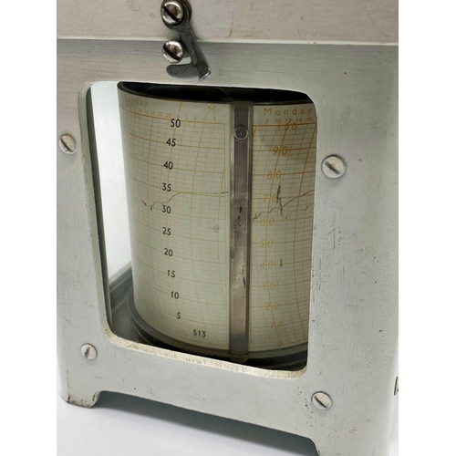 381 - Vintage still cased barograph with additional paper refills