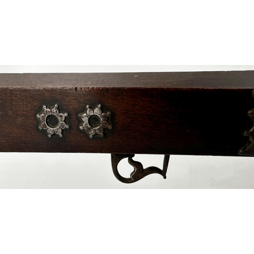 1078 - A Persian Ottoman Empire type rifle, with various steel applied decorations, 173cm long, deactivated... 