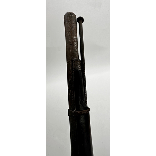 1078 - A Persian Ottoman Empire type rifle, with various steel applied decorations, 173cm long, deactivated... 