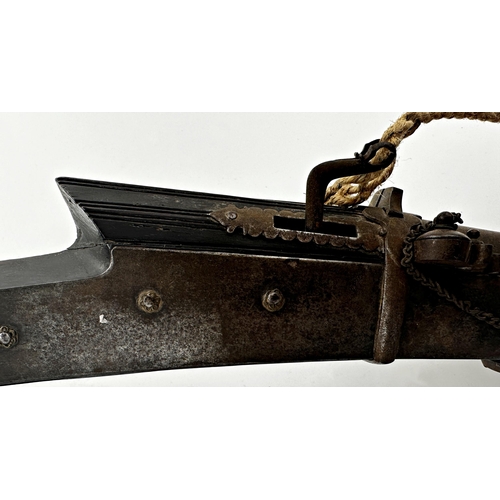 1078 - A Persian Ottoman Empire type rifle, with various steel applied decorations, 173cm long, deactivated... 