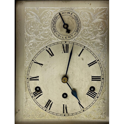 399 - 20th century architectural musical bracket clock, three train silvered dial with secondary Chime Sil... 