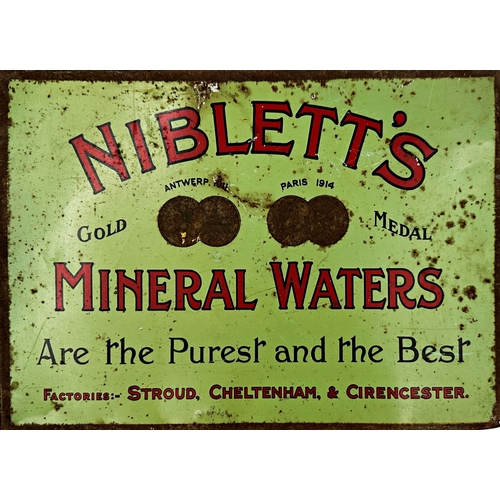 80 - Advertising - 'Niblett's Mineral Waters, Are The Purest and the Best, Factories - Stroud, Cheltenham... 