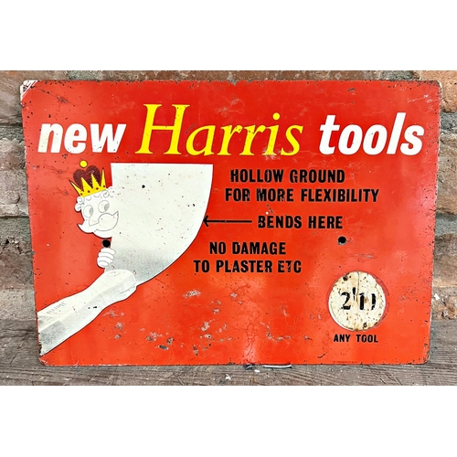 31 - Advertising - 'New Harris Tools' enamel sign with picture of a king, 23 x 32cm