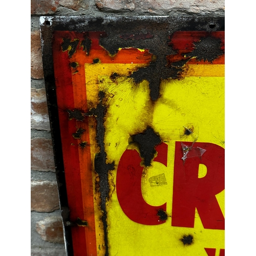 37 - Advertising - 'Craven A, will not affect your throat', in yellow and red, 91 x 61cm