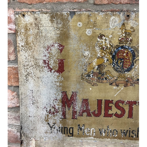 42 - GR His Majesty's Army consignment enamel sign, 81 x 66cm (AF)