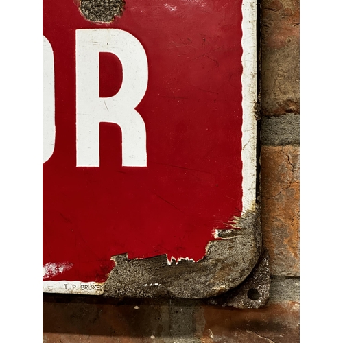 18 - Advertising - 'Boule D'or' enamel sign with a couple smoking, 66 x 55cm