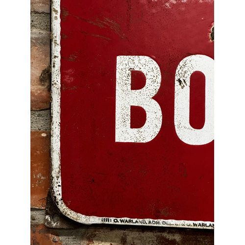 18 - Advertising - 'Boule D'or' enamel sign with a couple smoking, 66 x 55cm