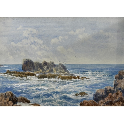 1381 - John Beresford-Peirce (20th century) - View of Plettenberg Bay, signed, watercolour, 36 x 53cm, fram... 