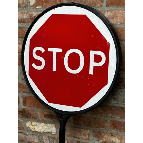 79 - Roadworkers Stop and Go lollypop sign, 205cm high