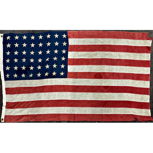 1406 - WWII American flag with forty eight stars, 81 x 136cm