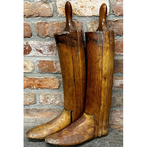 553 - Pair of vintage wooden boot trees, incised 'P.C. 546'