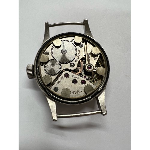 346 - A Gent's Omega H.S.10 Royal Navy Dive Supervisor's wristwatch, c.1945, the black dial with 'T' mark,... 