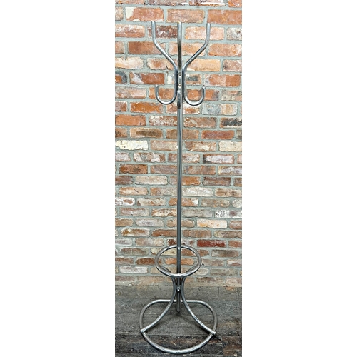 1180 - 1960s chrome hall stand, 195cm high