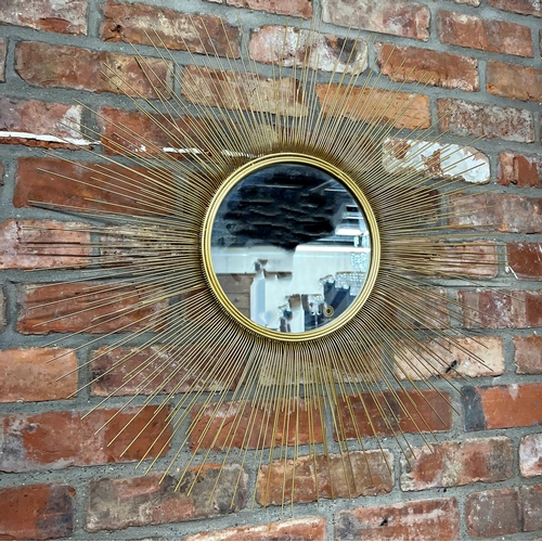 1144 - Pair of modern sunburst wall mirrors, 80cm diameter